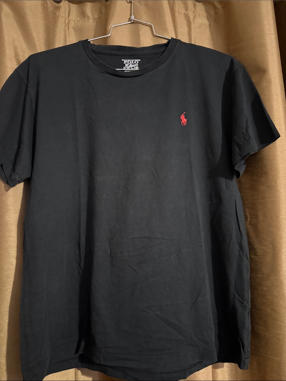 Polo by Ralph Lauren Black Crewneck Tee with Red Pony